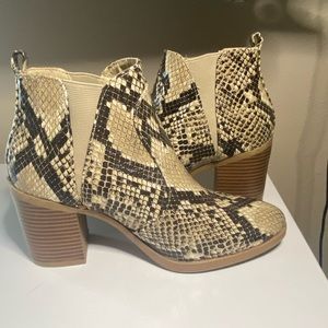 MIA Fux Snake Skin Booties